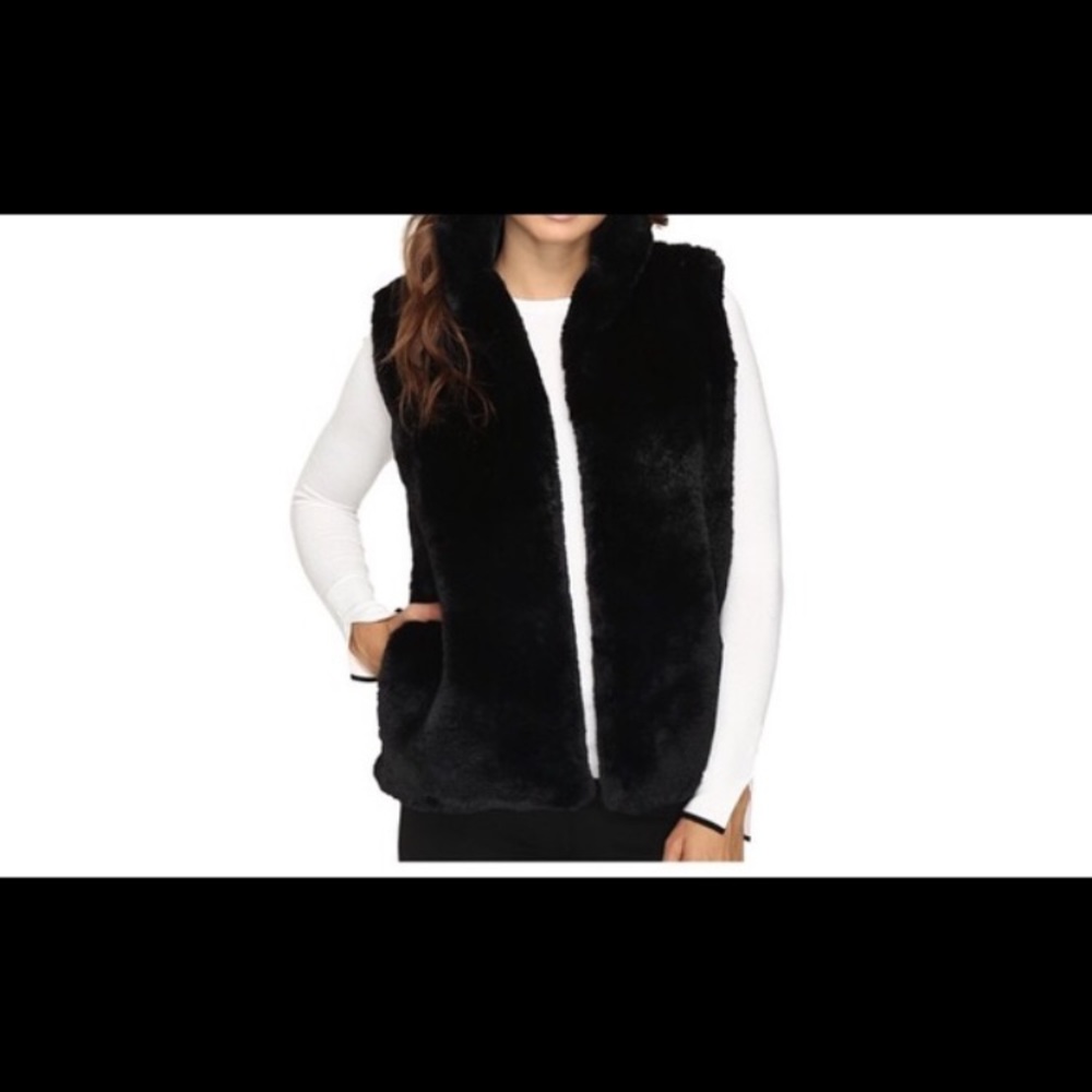 Black fur vest